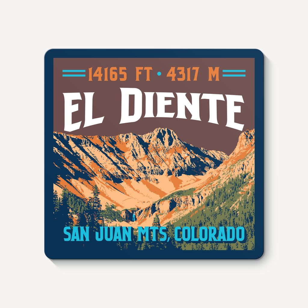 El Diente Peak Colorado 14er Sticker